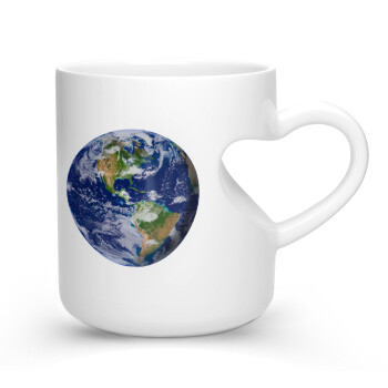 Planet Earth, Κούπα καρδιά λευκή, κεραμική, 330ml
