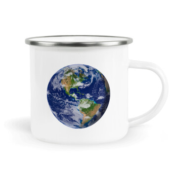 Planet Earth, Metallic enamel cup white 360ml