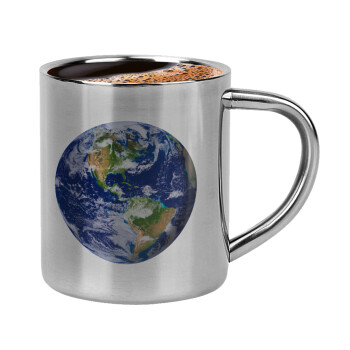 Planet Earth, Double-wall metal cup for espresso (220ml)