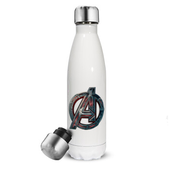 Avengers, Metal mug thermos White (Stainless steel), double wall, 500ml