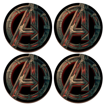Avengers, ΣΕΤ x4 Σουβέρ ξύλινα στρογγυλά plywood (9cm)
