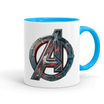 Avengers, Κούπα χρωματιστή γαλάζια, κεραμική, 330ml