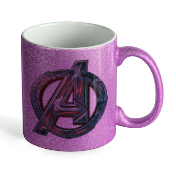 Avengers, Κούπα Μωβ Glitter που γυαλίζει, κεραμική, 330ml
