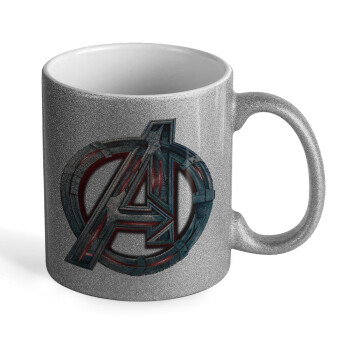 Avengers, Κούπα Ασημένια Glitter που γυαλίζει, κεραμική, 330ml