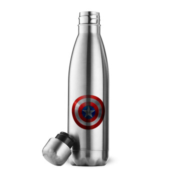 Captain America, Μεταλλικό παγούρι θερμός Inox (Stainless steel), διπλού τοιχώματος, 500ml
