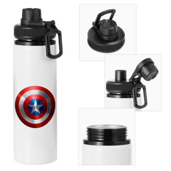 Captain America, Metal water bottle with safety cap, aluminum 850ml