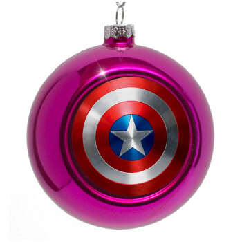 Captain America, Purple Christmas tree ornament bauble 8cm