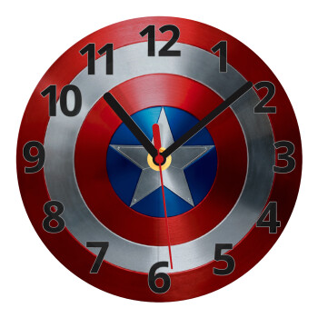 Captain America, Ρολόι τοίχου γυάλινο (20cm)
