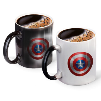 Captain America, Κούπα Μαγική, κεραμική, 330ml που αλλάζει χρώμα με το ζεστό ρόφημα (1 τεμάχιο)