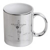 Mug ceramic, silver mirror, 330ml