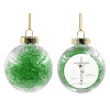 Transparent Christmas tree ball ornament with green filling 8cm