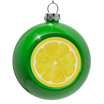 Lemon, Green Christmas tree ornament bauble 8cm