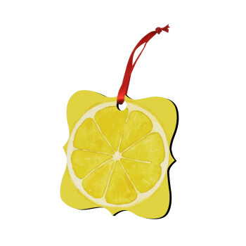 Lemon, Christmas ornament polygon wooden 7.5cm