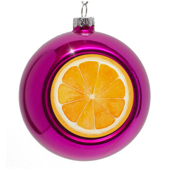 Orange, Purple Christmas tree ornament bauble 8cm