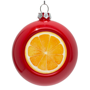 Orange, Red Christmas tree ornament bauble 8cm