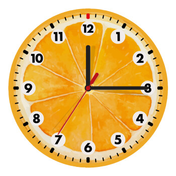 Orange, Wooden wall clock (20cm)