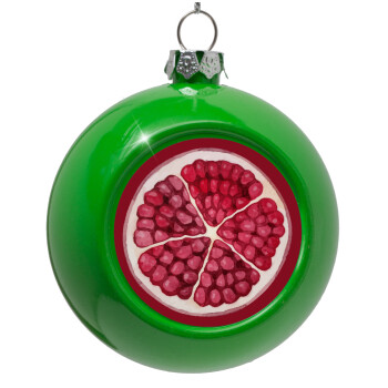 pomegranate, Green Christmas tree ornament bauble 8cm