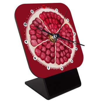 pomegranate, Quartz Wooden table clock with hands (10cm)