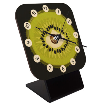 Kiwi, Quartz Table clock in natural wood (10cm)