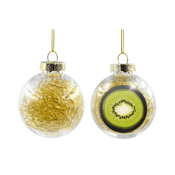 Ακτινίδιο, Χριστουγεννιάτικη μπάλα δένδρου διάφανη με χρυσό γέμισμα 8cm