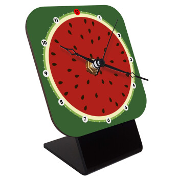 Watermelon, Quartz Wooden table clock with hands (10cm)