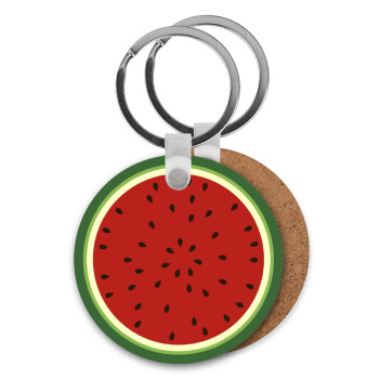 Watermelon, Μπρελόκ Ξύλινο στρογγυλό MDF Φ5cm