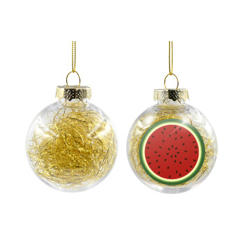 Καρπούζι, Χριστουγεννιάτικη μπάλα δένδρου διάφανη με χρυσό γέμισμα 8cm