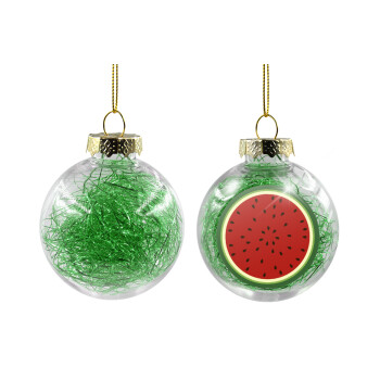 Καρπούζι, Χριστουγεννιάτικη μπάλα δένδρου διάφανη με πράσινο γέμισμα 8cm