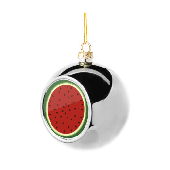 Watermelon, Silver 8cm Christmas tree ball ornament