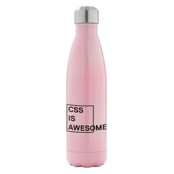 CSS is awesome, Metal mug thermos Pink Iridiscent (Stainless steel), double wall, 500ml