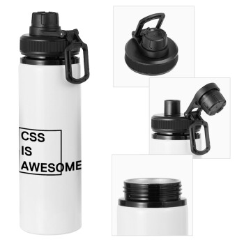 CSS is awesome, Μεταλλικό παγούρι νερού με καπάκι ασφαλείας, αλουμινίου 850ml