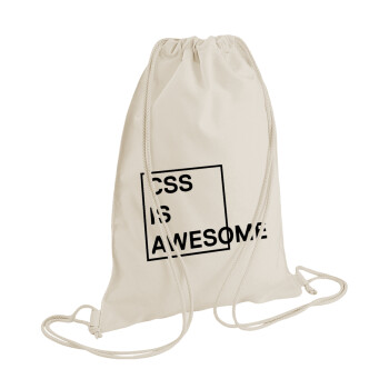 CSS is awesome, Backpack bag GYMBAG natural (28x40cm)