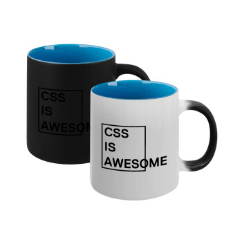 CSS is awesome, Κούπα Μαγική εσωτερικό μπλε, κεραμική 330ml που αλλάζει χρώμα με το ζεστό ρόφημα (1 τεμάχιο)