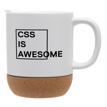 CSS is awesome, Κούπα, κεραμική με βάση φελού και καπάκι (ΜΑΤ), 330ml (1 τεμάχιο)