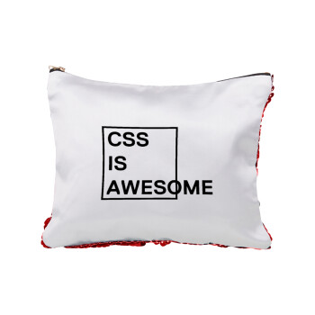 CSS is awesome, Red sequin cosmetic bag