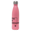 Metal mug thermos Pink Mat (Stainless steel), double wall, 500ml