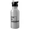 Metallic Silver with straw (600ml)