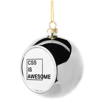 CSS is awesome, Silver 8cm Christmas tree ball ornament