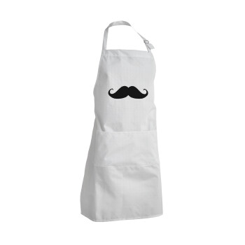 moustache, Adult Chef Apron (with sliders and 2 pockets)