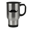 Stainless steel travel mug with lid, double wall 450ml