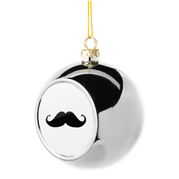 moustache, Χριστουγεννιάτικη μπάλα δένδρου Ασημένια 8cm