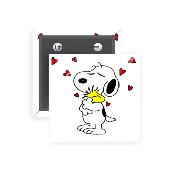 Snoopy Love, Κονκάρδα παραμάνα τετράγωνη 5x5cm