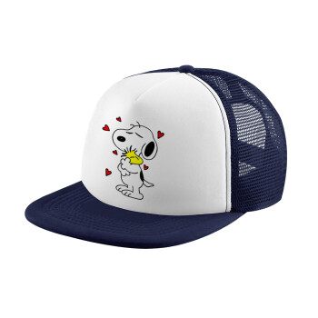 Snoopy Love, Καπέλο παιδικό Soft Trucker με Δίχτυ ΜΠΛΕ ΣΚΟΥΡΟ/ΛΕΥΚΟ (POLYESTER, ΠΑΙΔΙΚΟ, ONE SIZE)
