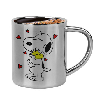 Snoopy Love, Double-wall metal cup for espresso (220ml)