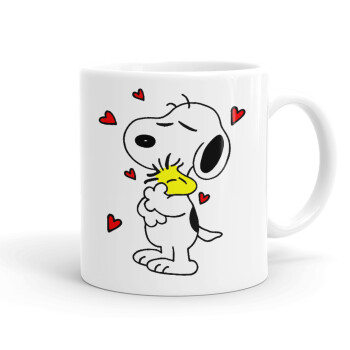Snoopy Love, Ceramic coffee mug, 330ml (1pcs)