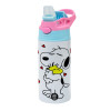 Children's hot water bottle, stainless steel, with safety straw, Pink/BlueCiel (360ml) BPA FREE