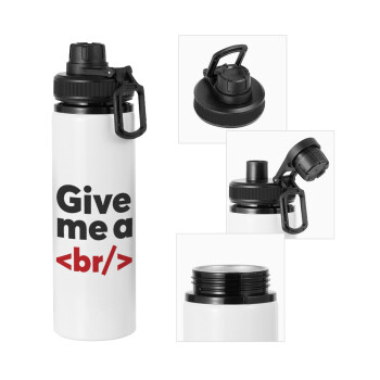 Give me a <br/>, Metal water bottle with safety cap, aluminum 850ml