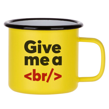 Give me a <br/>, Metallic enamel MATT Yellow cup 360ml