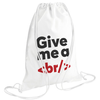 Give me a <br/>, Backpack pouch GYMBAG white (28x40cm)