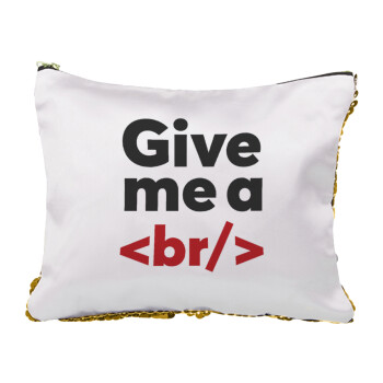 Give me a <br/>, Sequin Gold Pouch Cosmetic Bag